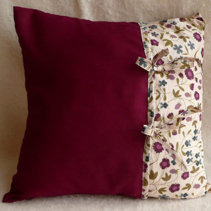 Tuto couture coussin - Coussin en lin & tissu Liberty